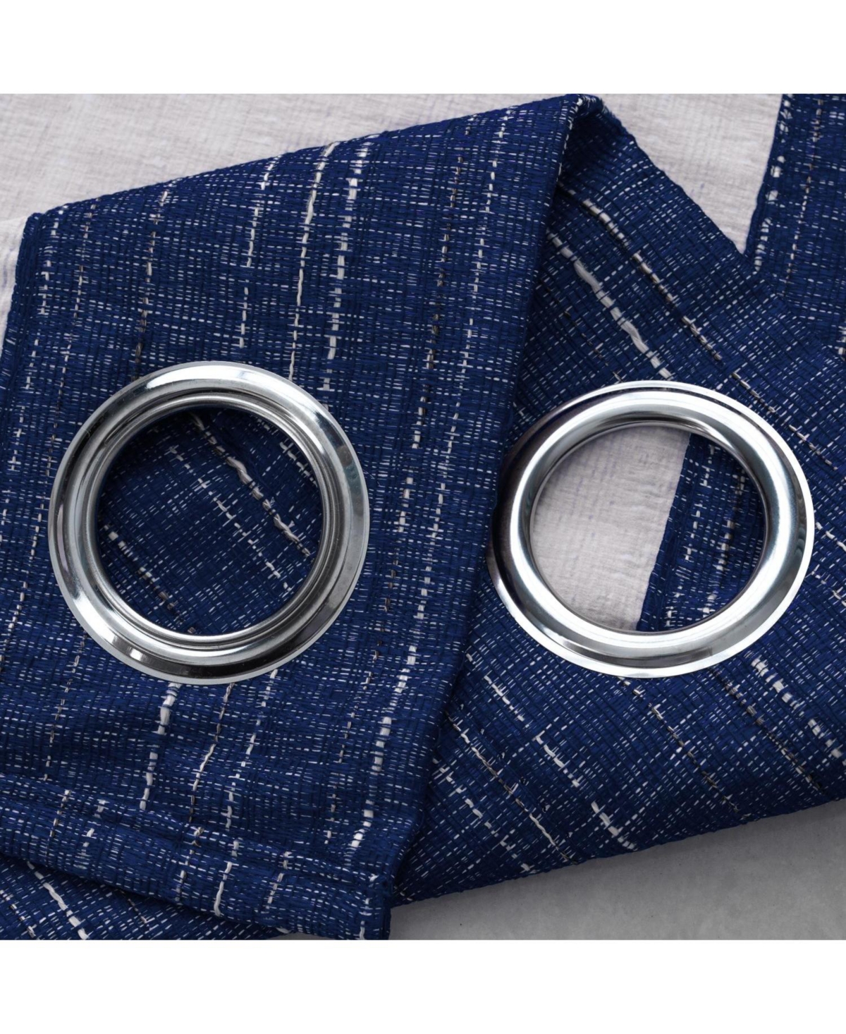 Rt Designer Collection Kensington Jacquard Foam Backed Luxurious Decorative Grommet Curtain Panel 54" x 95" Navy