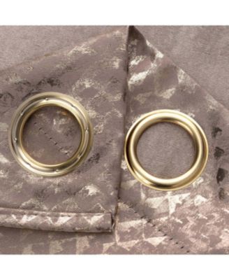 RT Designer Collection Hailey Halo Foil Blackout Grommet Curtain Panel 52" x 90" Taupe