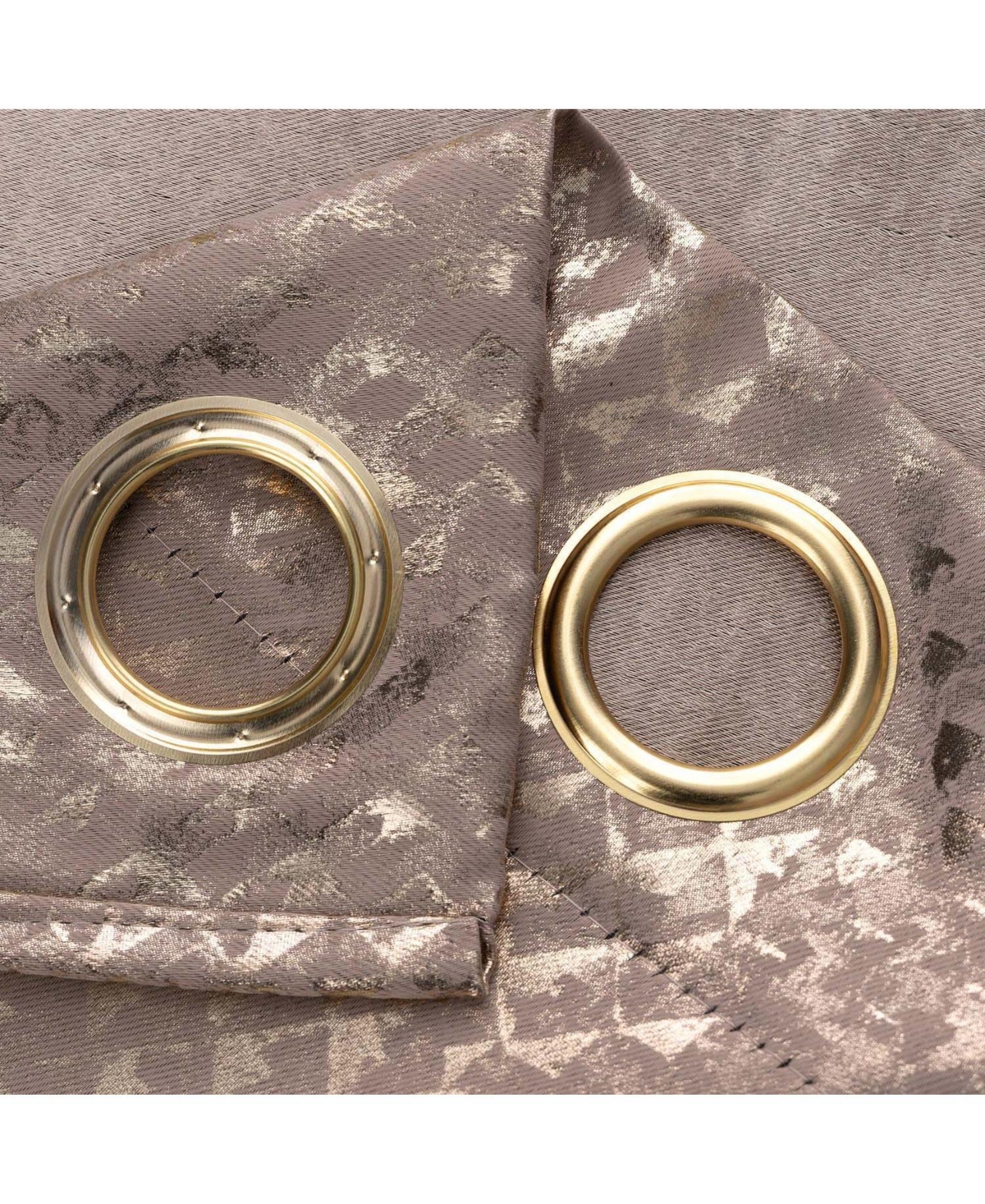 Rt Designer Collection Hailey Halo Foil Blackout Grommet Curtain Panel 52" x 90" Taupe