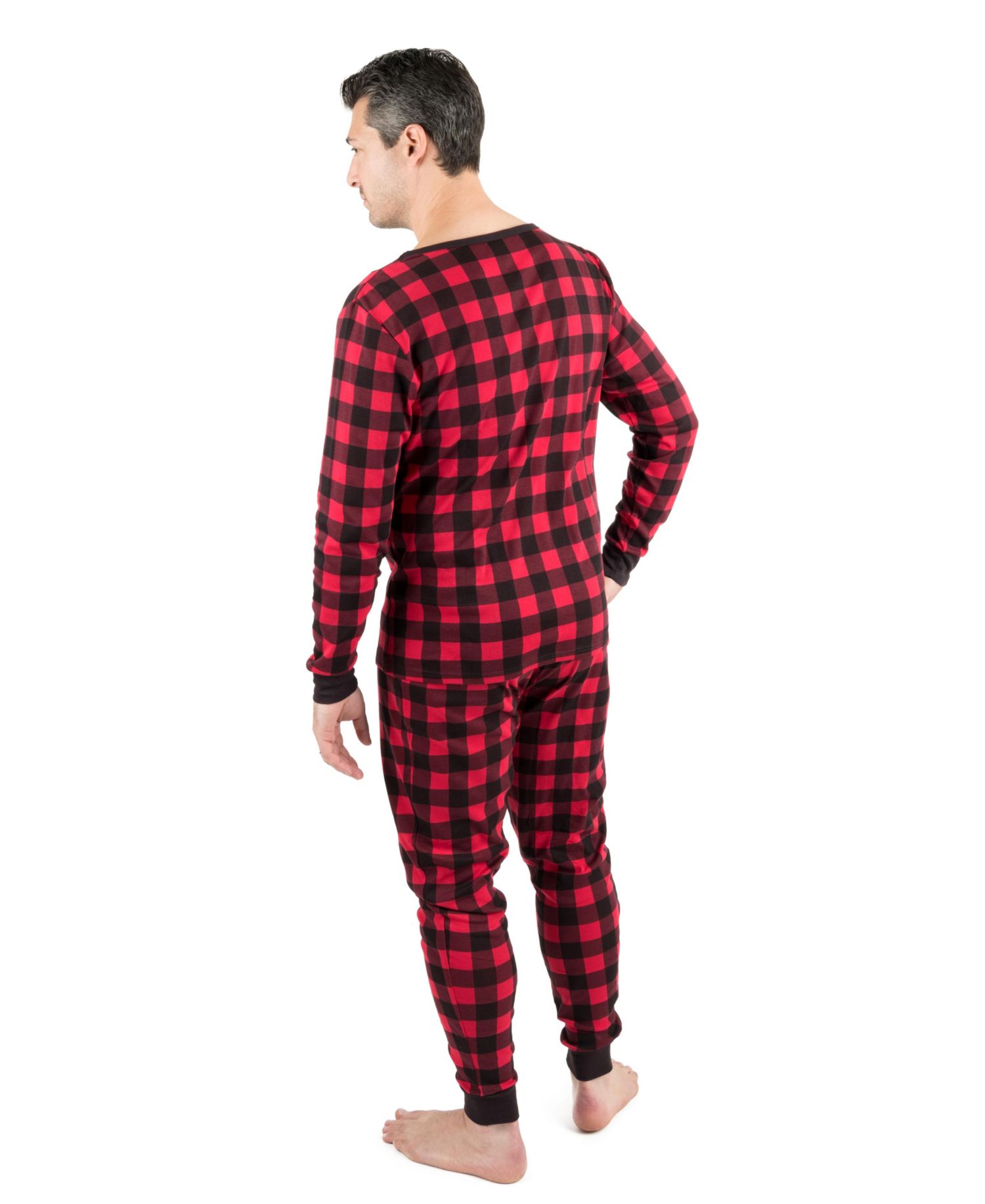 Men’s Two Piece Cotton Plaid Holiday Pajamas