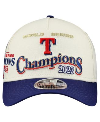 Men's Cream/Royal Texas Rangers World Series 9FORTY M-Crown A-Frame Adjustable Hat