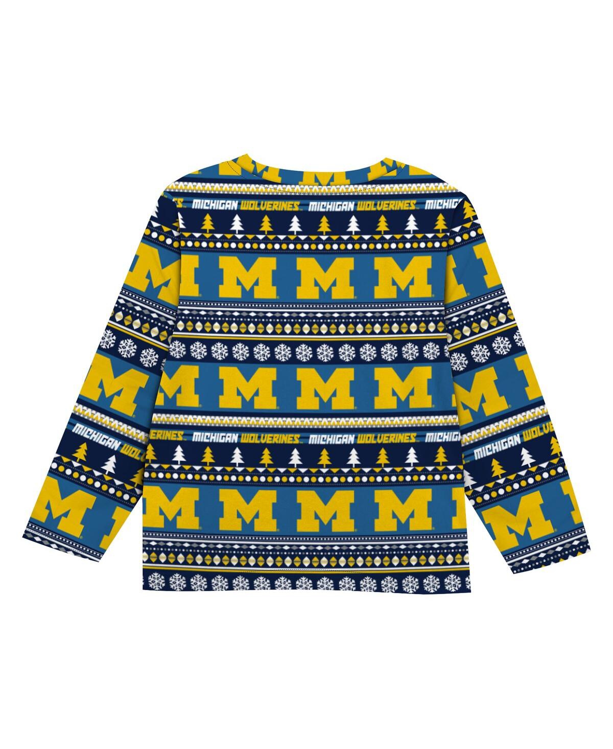 Outerstuff Toddler 2-piece Navy Michigan Wolverines Ugly Sweater And Pajama Set In Blue