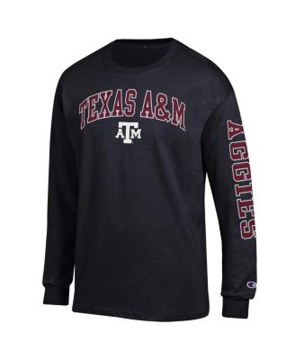 Men's Black Texas A&M Aggies Arch Over Logo 2-Hit Long Sleeve T-Shirt