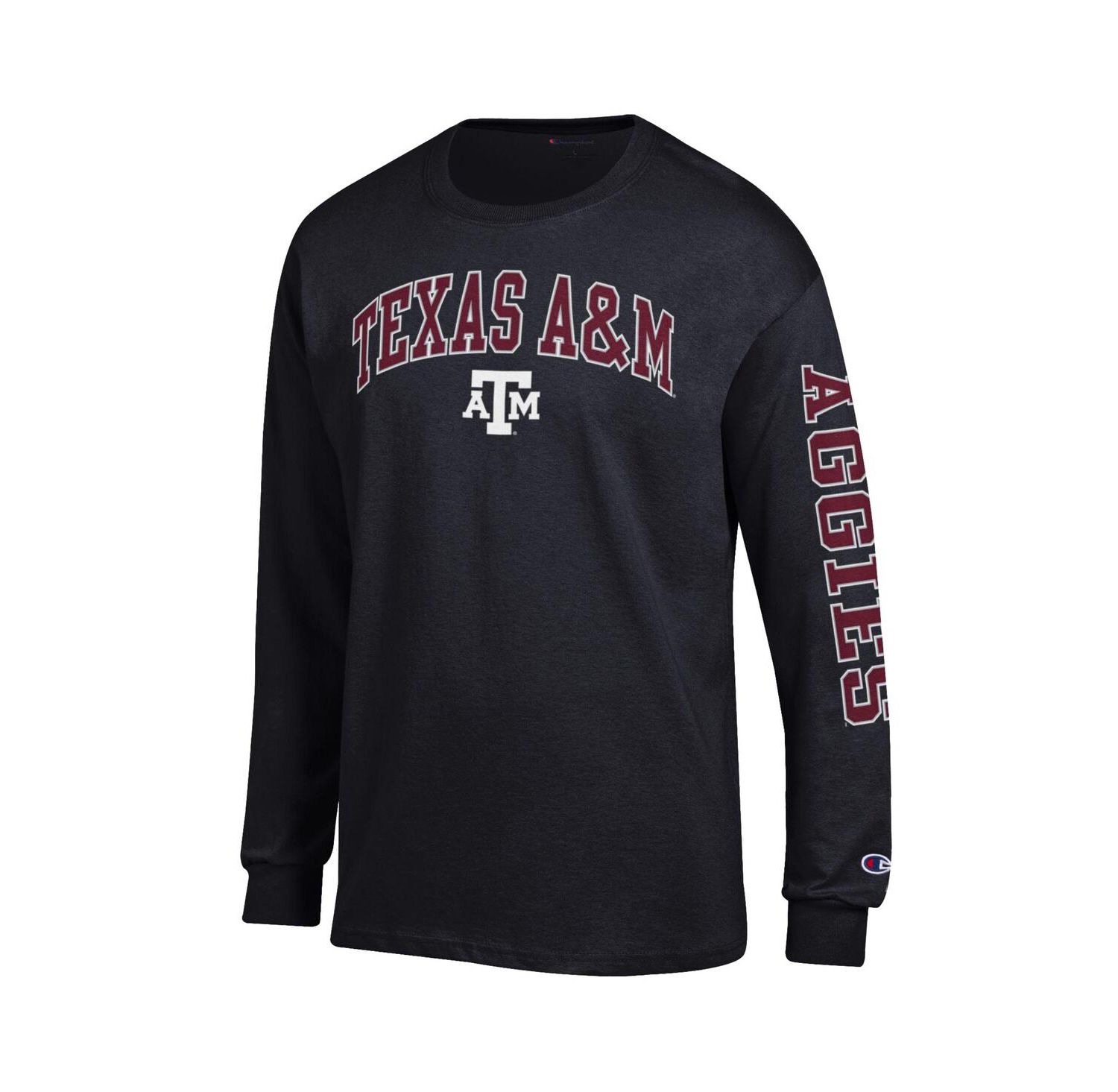 Men's Maroon Texas A&M Aggies Arch Over Logo 2-Hit Long Sleeve T-Shirt