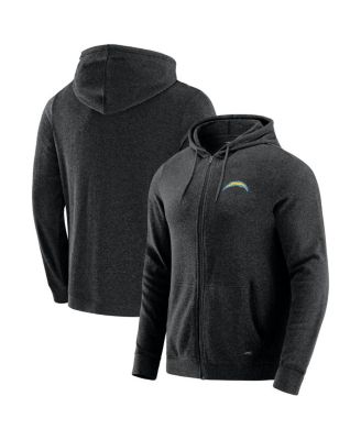 J. Palmer - Men's Dark Heather Gray Los Angeles Chargers Players Lounge Tri-Blend Full-Zip Hoodie