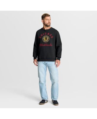 Men's Black Chicago Blackhawks Vintage Stickler Sweatshirt