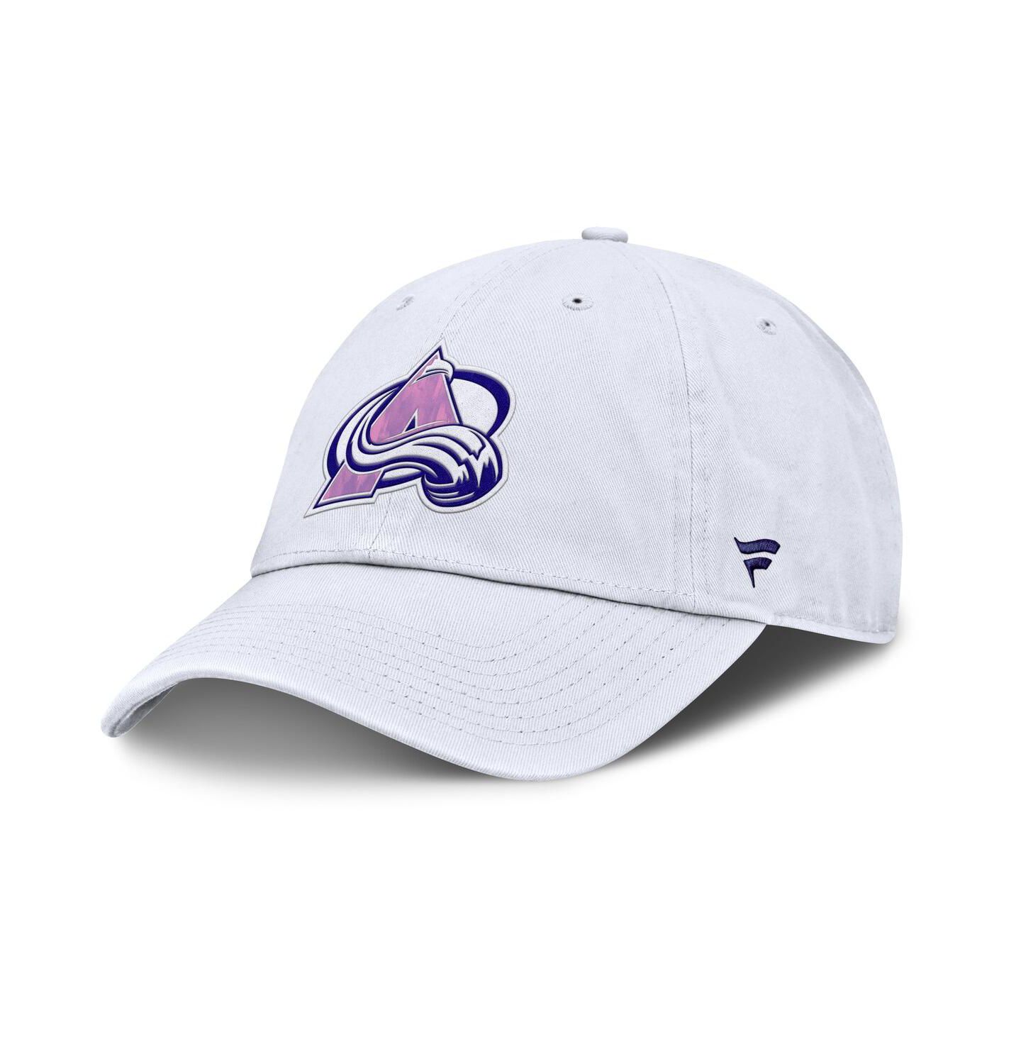 Мужская кепка Fanatics White Colorado Avalanche Authentic Pro Hockey Fights Cancer Adjustable Hat — фото 3