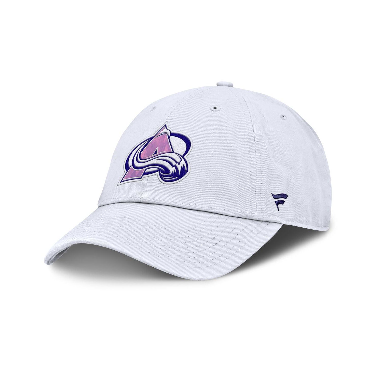 Men's White Colorado Avalanche Authentic Pro Hockey Fights Cancer Adjustable Hat