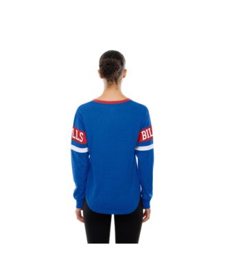 Women's Royal Buffalo Bills Throwback Lace-Up Long-Sleeve T-Shirt