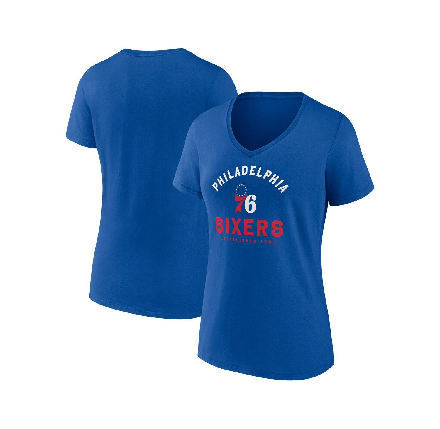 Women's Royal Philadelphia 76ers Unrivaled V-Neck T-Shirt
