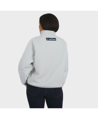 Women's White Carolina Panthers Polar Fleece Half-Zip Jacket