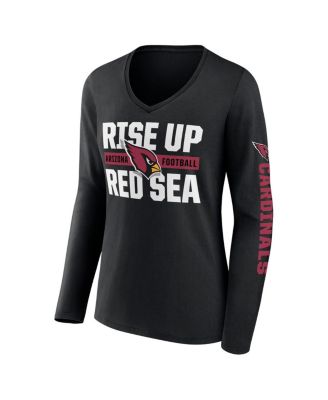 Women's Black Arizona Cardinals Hometown Sweep Long Sleeve V-Neck T-Shirt