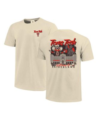 Men's Image One Natural Texas Tech Red Raiders Comfort Colors Hand-Drawn Campus Stack T-Shirt