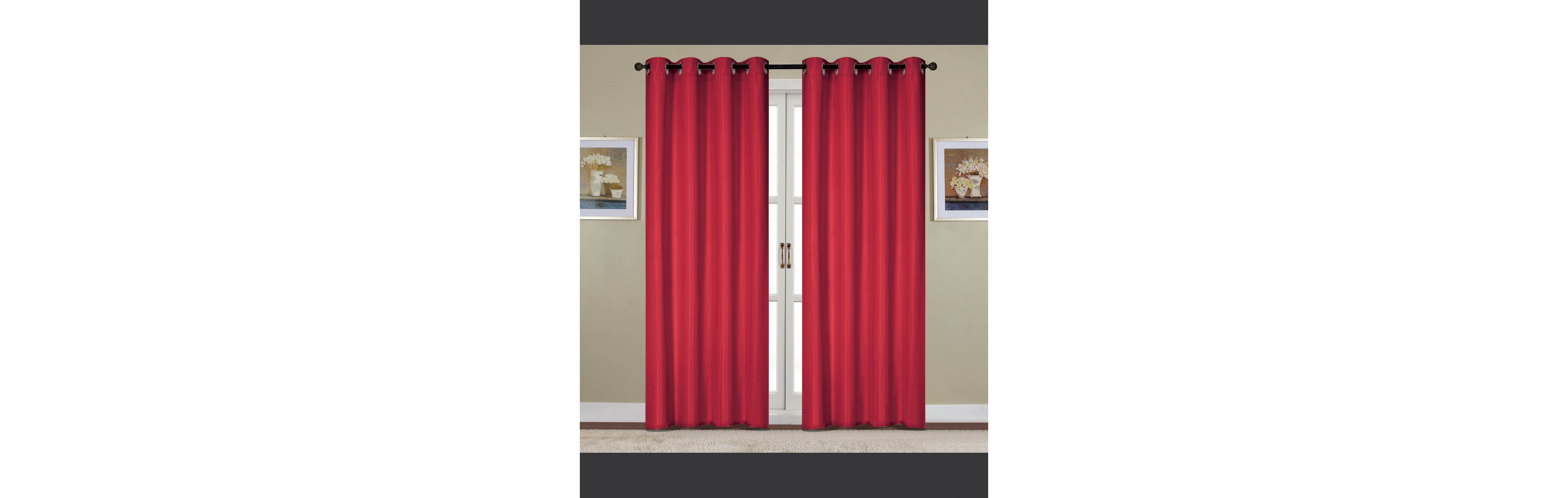 Rt Designers Collection Kennedy Elegant Design Grommet Curtain Panel 54" x 90" Red