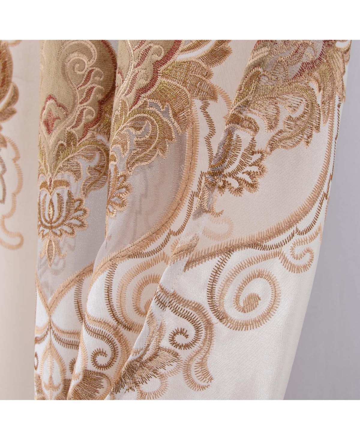 Rt Designer Collection Betsy Macrame Rod Pocket Curtain Panel 52" x 84" Gold