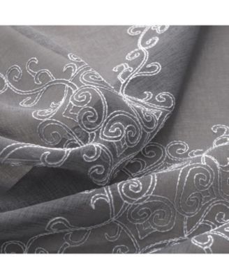 RT Designer Collection Sheryl Embroidered Dorly Luxurious Decorative Curtain Panel Pair