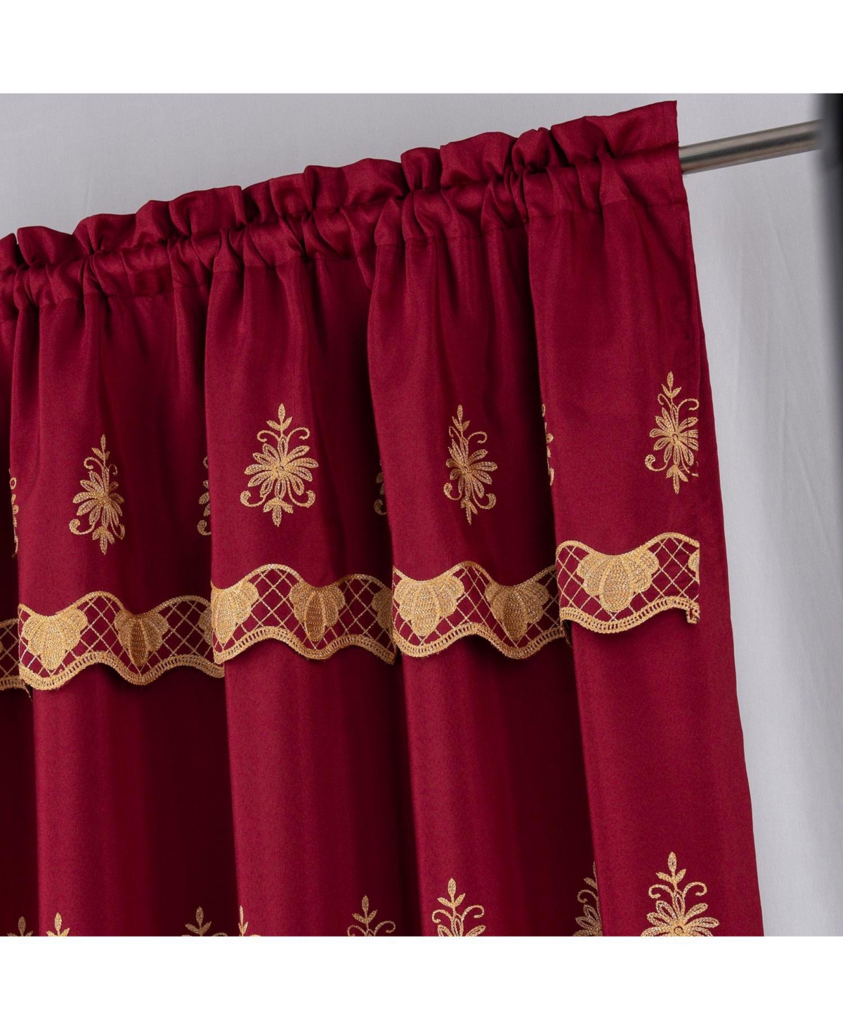 Rt Designers Collection Donna Macrame Construction 3" Rod Pocket Curtain Panel 54" x 90" /Gold