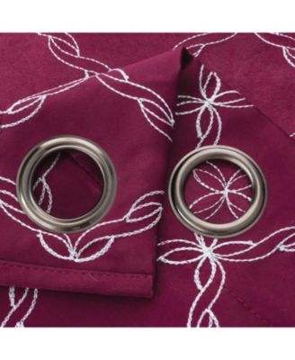 RT Designer Collection Gable Embroidered Blackout Luxurious Decorative Grommet Curtain Panel