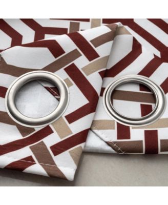 RT Designer Collection Rory Printed Blackout Luxurious Decorative Grommet Curtain Panel 54" x 90" Burgundy