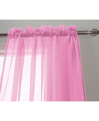 RT Designer Collection Celine Sheer Luxurious Modern Design Curtain Panel 54" x 84" Pink