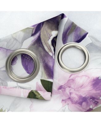 Eden Printed Blackout Grommet Window Curtain Panel 54" x 84" Lilac