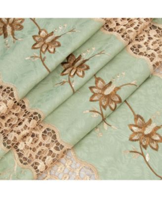 RT Designer Collection Antonia Macrame Luxurious Decorative Rod Pocket Curtain Panel 54" x 84" Sage