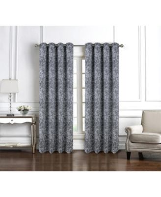 RT Designer Collection Cambridge Jacquard Luxurious Decorative Grommet Curtain Panel 54" x 90" Charcoal