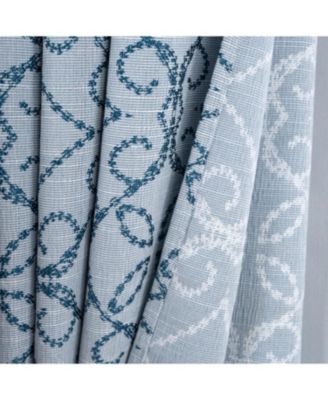 RT Designer Collection Woodbridge Jacquard Grommet Luxurious Modern Design Curtain Panel 54" x 84" Blue