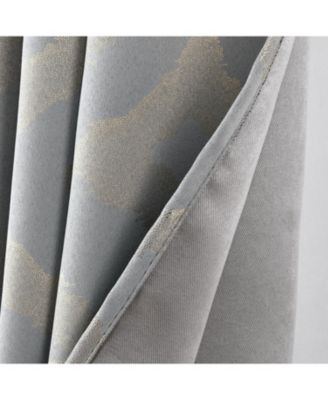 RT Designer Collection Heathrow Halo Foil Blackout Luxurious Decorative Grommet Curtain Panel 54" x 90" Silver
