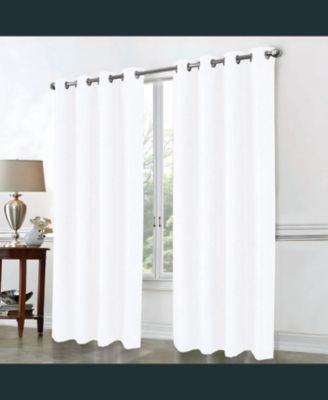 RT Designer Collection Cassi Shimmer Jacquard 2 Pack Grommet Curtain Panel Pair 36" x 84" White