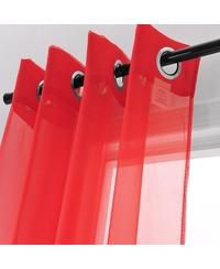 Cara One Sheer Grommet Light Filtering Curtain Panel 54" x 90" Red