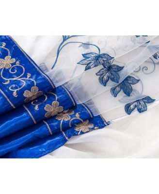 - Pia Embroidered Panel With Double Valance 54'' x 90'' White