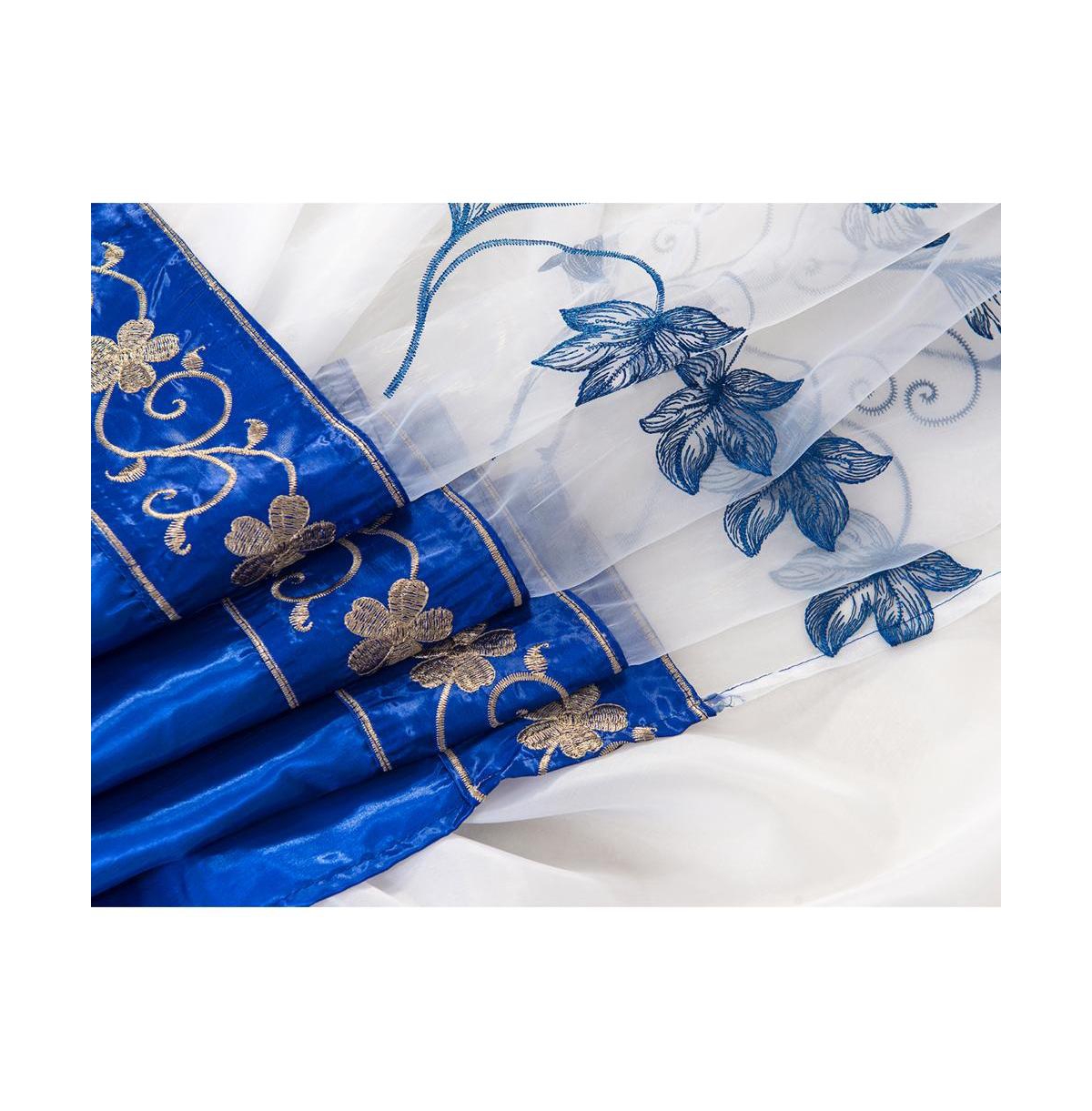 Rt Designers Collection - Pia Embroidered Panel With Double Valance 54'' x 90'' White