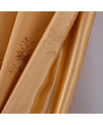 Donna Macrame Construction 3" Rod Pocket Curtain Panel 54" x 90" Gold