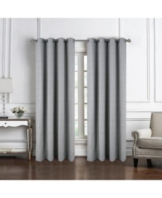 RT Designer Collection Kensington Jacquard Foam Backed Luxurious Decorative Grommet Curtain Panel 54" x 84" Grey