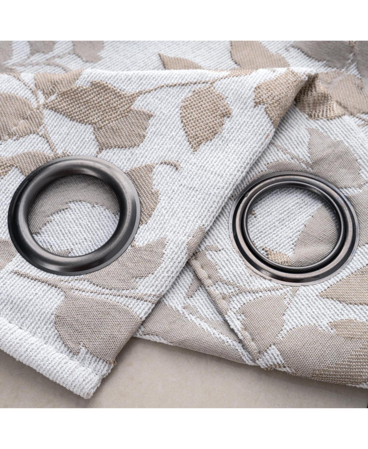 Rt Designer Collection Brent Jacquard Luxurious Decorative Grommet Curtain Panel 54" x 84" Taupe