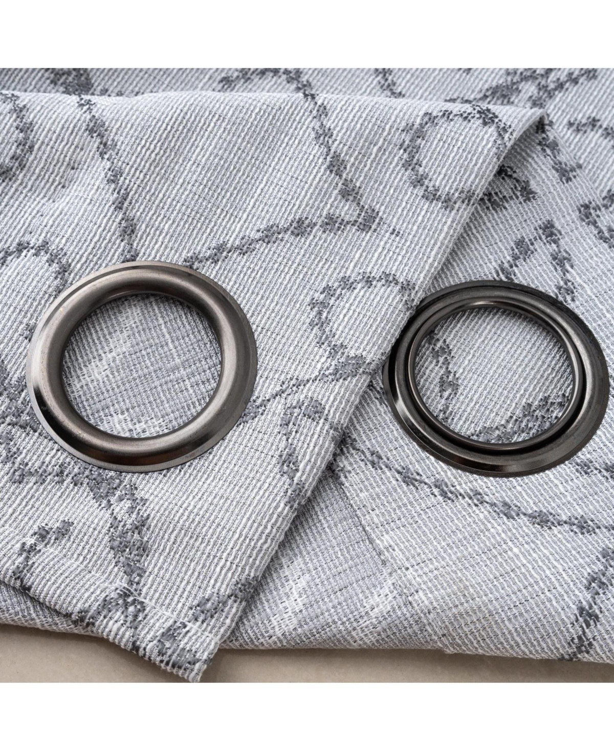 Rt Designer Collection Woodbridge Jacquard Grommet Luxurious Modern Design Curtain Panel 54" x 84" Silver