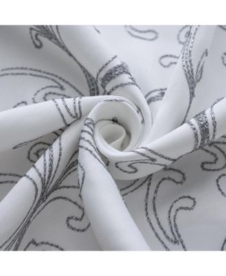RT Designer Collection Kimber Embroidered Blackout Luxurious Decorative Grommet Curtain Panel 54" x 84" White