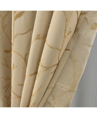 RT Designer Collection Luciana Embroidered Blackout Luxurious Decorative Grommet Curtain Panel 54" x 84" Beige