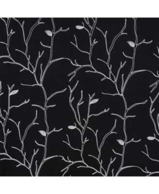 RT Designer Collection Luciana Embroidered Blackout Luxurious Decorative Grommet Curtain Panel 54" x Black