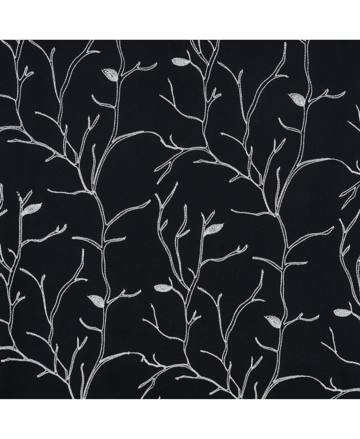 Rt Designer Collection Luciana Embroidered Blackout Luxurious Decorative Grommet Curtain Panel 54" x 84" Black