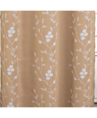 RT Designer Collection Lilian Embroidered Blackout Luxurious Decorative Grommet Curtain Panel 54" x 95" Taupe