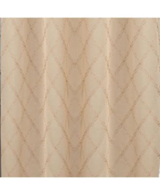 RT Designer Collection Gable Embroidered Blackout Luxurious Decorative Grommet Curtain Panel; Beige