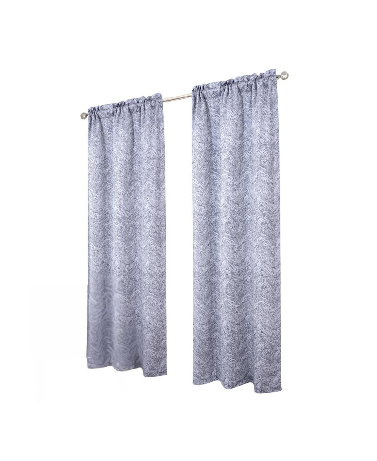 Rt Designer Collection Crystal Jacquard Rod Pocket Foam Back Luxurious Modern Design Curtain Panel 54" x 84" Charcoal