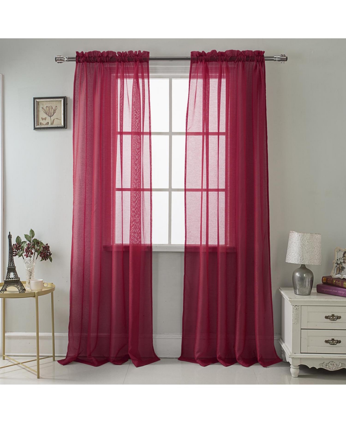 Rt Designer Collection Celine Sheer Luxurious Modern Design Curtain Panel 54" x 84