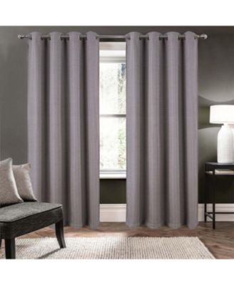 RT Designer Collection Demi Lux Jacquard Blackout Grommet Curtain Panel 52" x 84" Charcoal
