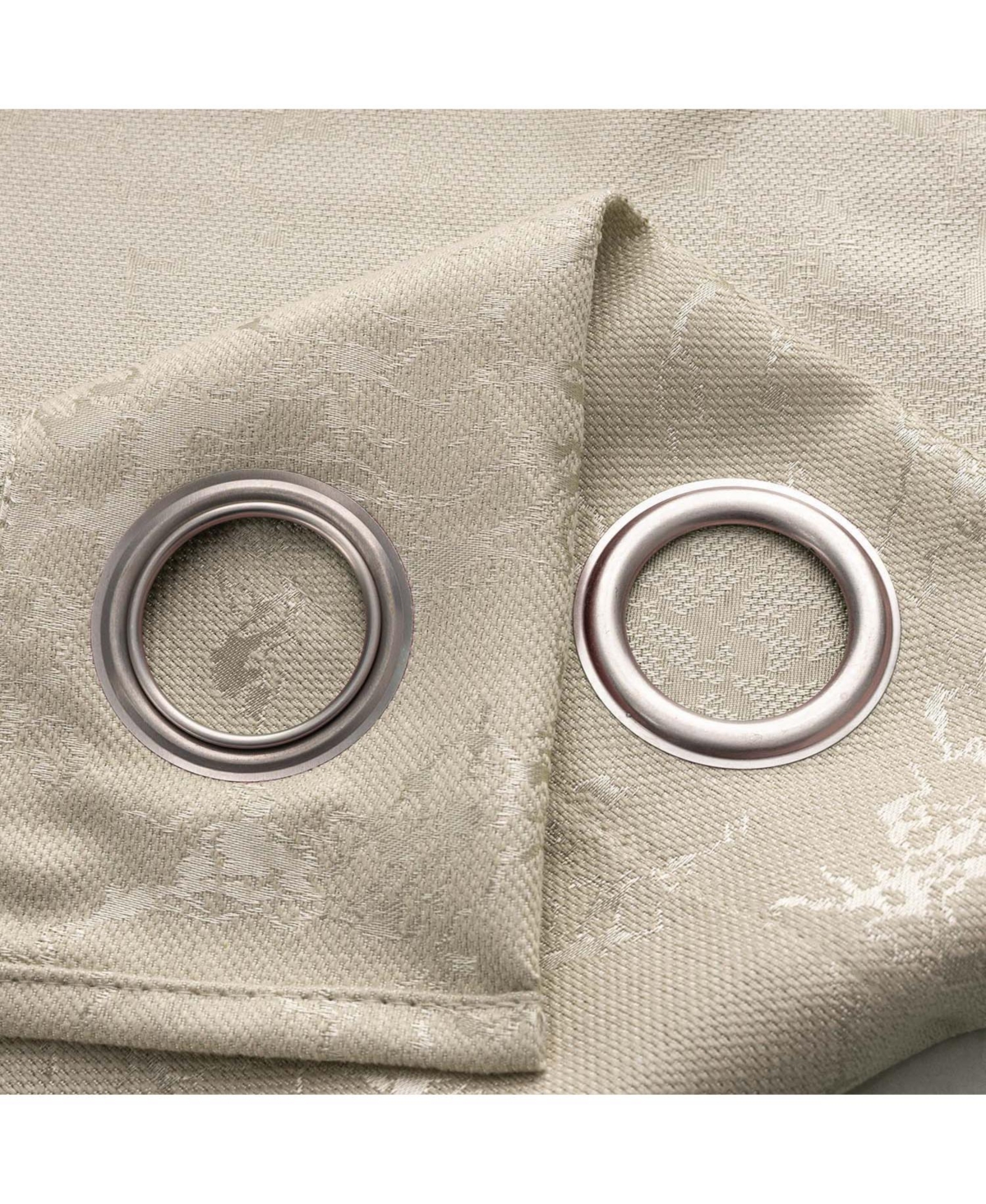 Rt Designer Collection Calypso Shimmer Jacquard 2 Pack Grommet Curtain Panel Pair 36" x 84" Taupe