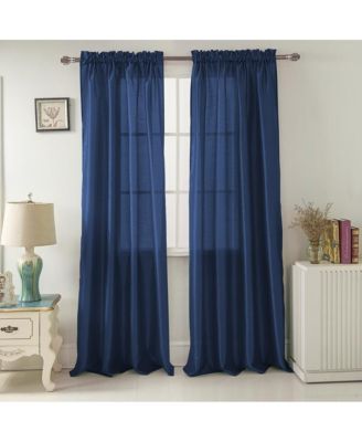 Nikki Premium Rod Pocket Curtain Panel 54" x 84" Navy