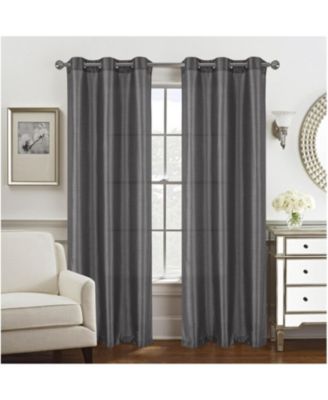 RT Designer Collection Nancy Grommet Luxurious Modern Design Curtain Panel 54" x 95" Charcoal