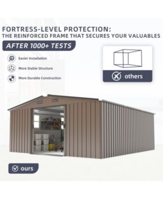  Campcraft 10x12ft Steel Storage Shed w/ Windows - 2 Colors